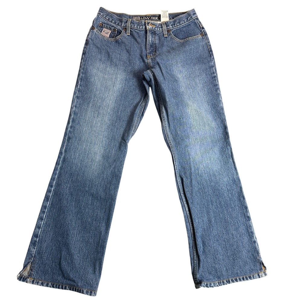 Cruel Girl Womens Low Rise Relaxed Straight Leg Jeans Blue Medium Wash Size 13 R